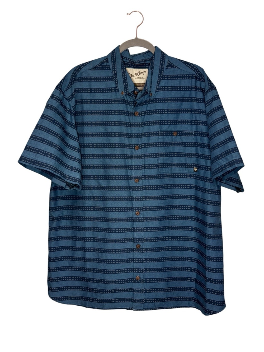 Duck Camp Shirt Men’s 2XL Short Sleeve Button Down Aztec Print Cotton